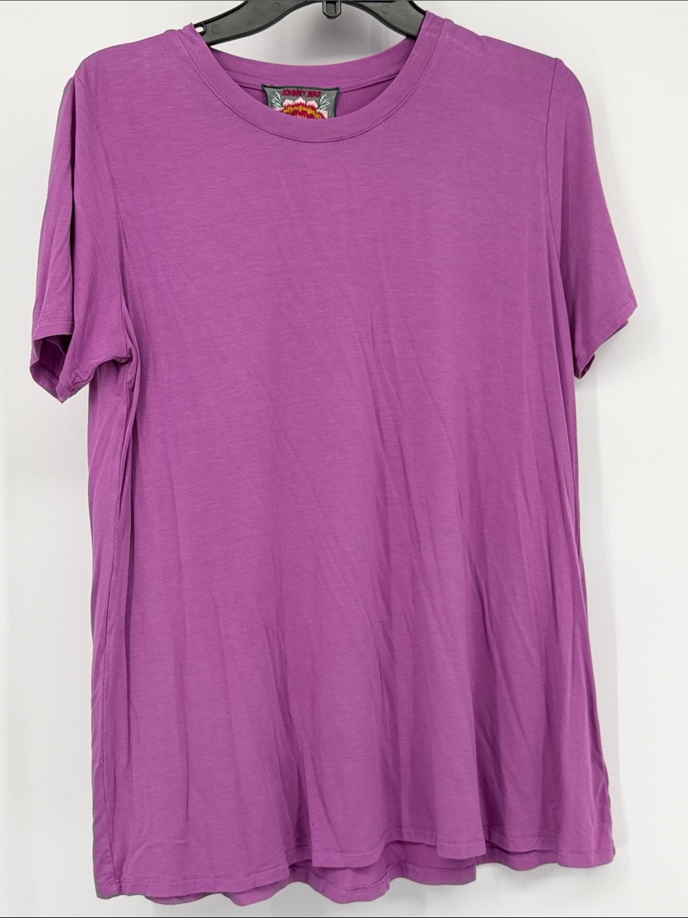 Johnny Was bamboo viscose violet short sleeve uber soft shirt size medium